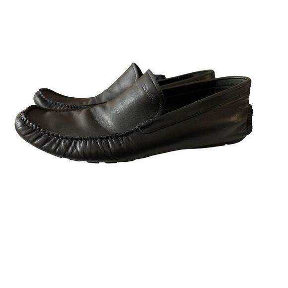 BALLY WALDER Men's Trainspot Black Leather Loafer Driver - Picture 1 of 9